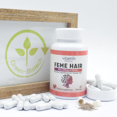 As cápsulas da biotina do suplemento ao cabelo do OEM melhoram o produto frágil dos cuidados médicos dos pregos