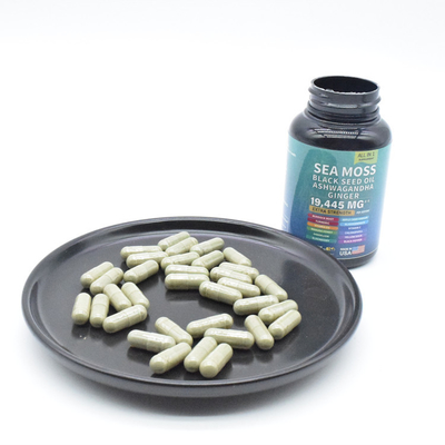Oem Organic Nutrição natural Melhorar a memória cápsulas de musgo do mar Suplemento de cuidados de saúde Suplemento