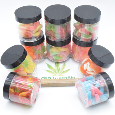 O extrato CBD do cânhamo dorme a liberação gomosa 220g do esforço da dor por anéis gomosos do pêssego da garrafa CBD