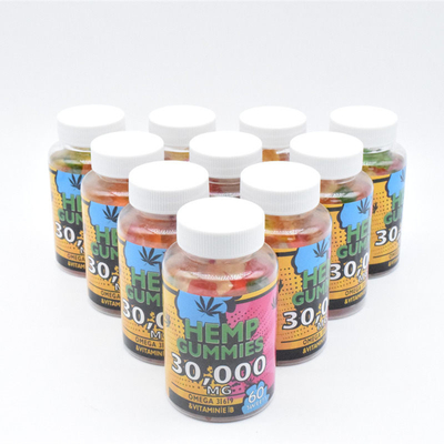 Produto comestível gomoso 60 Gummies da dor da liberação 25mg do cânhamo CBD do PBF pela garrafa