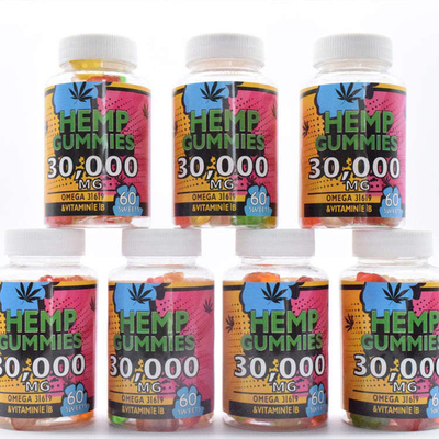 Produto comestível gomoso 60 Gummies da dor da liberação 25mg do cânhamo CBD do PBF pela garrafa