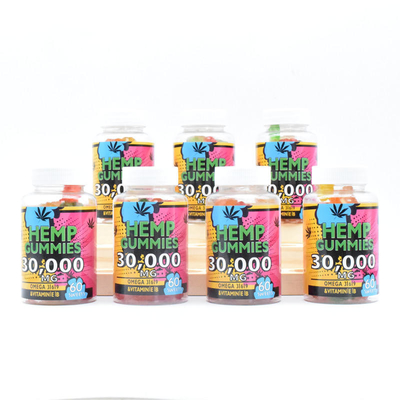 Produto comestível gomoso 60 Gummies da dor da liberação 25mg do cânhamo CBD do PBF pela garrafa