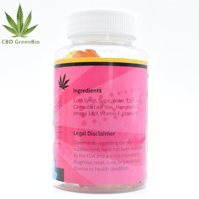Produto comestível gomoso 60 Gummies da dor da liberação 25mg do cânhamo CBD do PBF pela garrafa